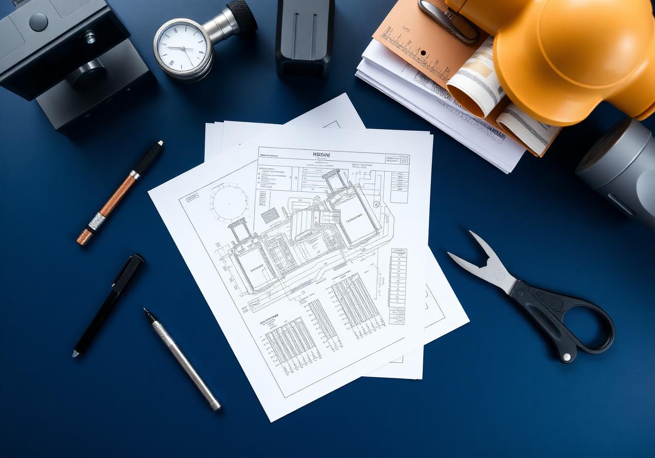 HVAC blueprint and technical calculations